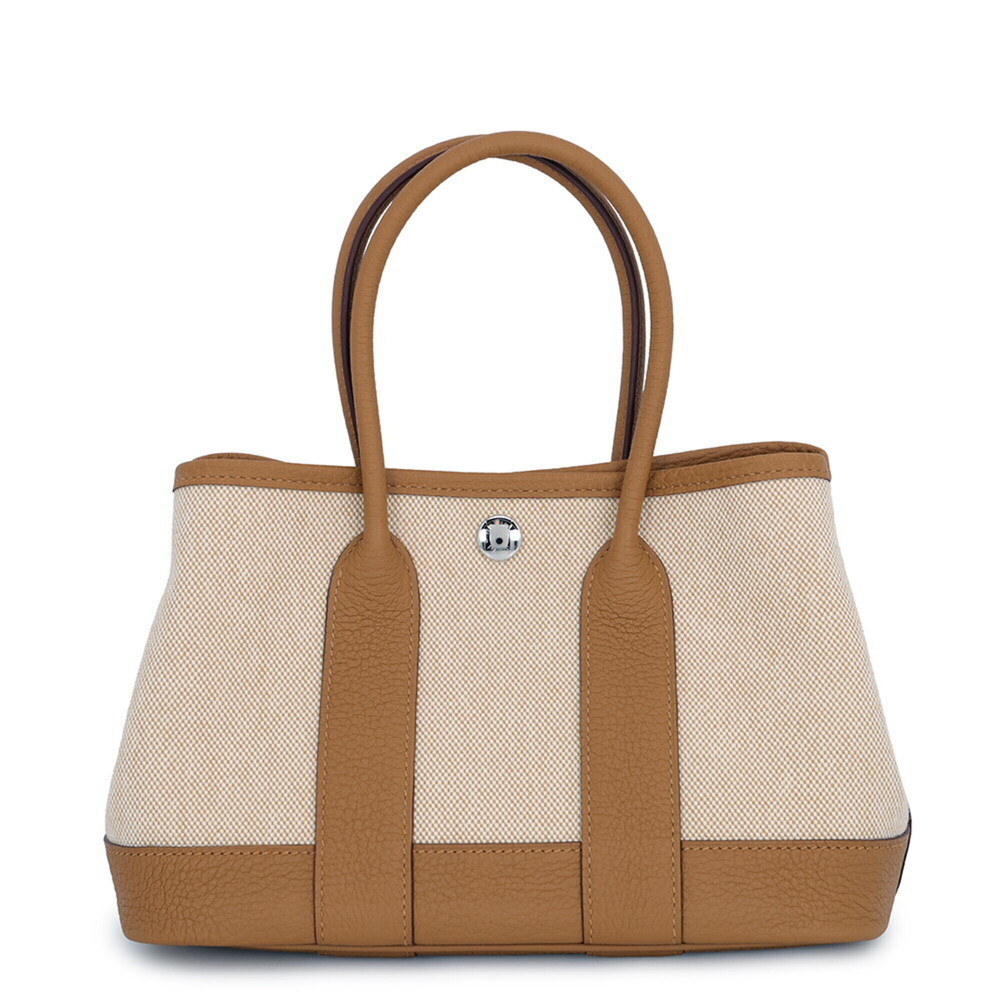 Hermes Neo Garden 23 Tote Bag, Biscuit Ecru, Negonda Toile H, G Stamp, Handba...